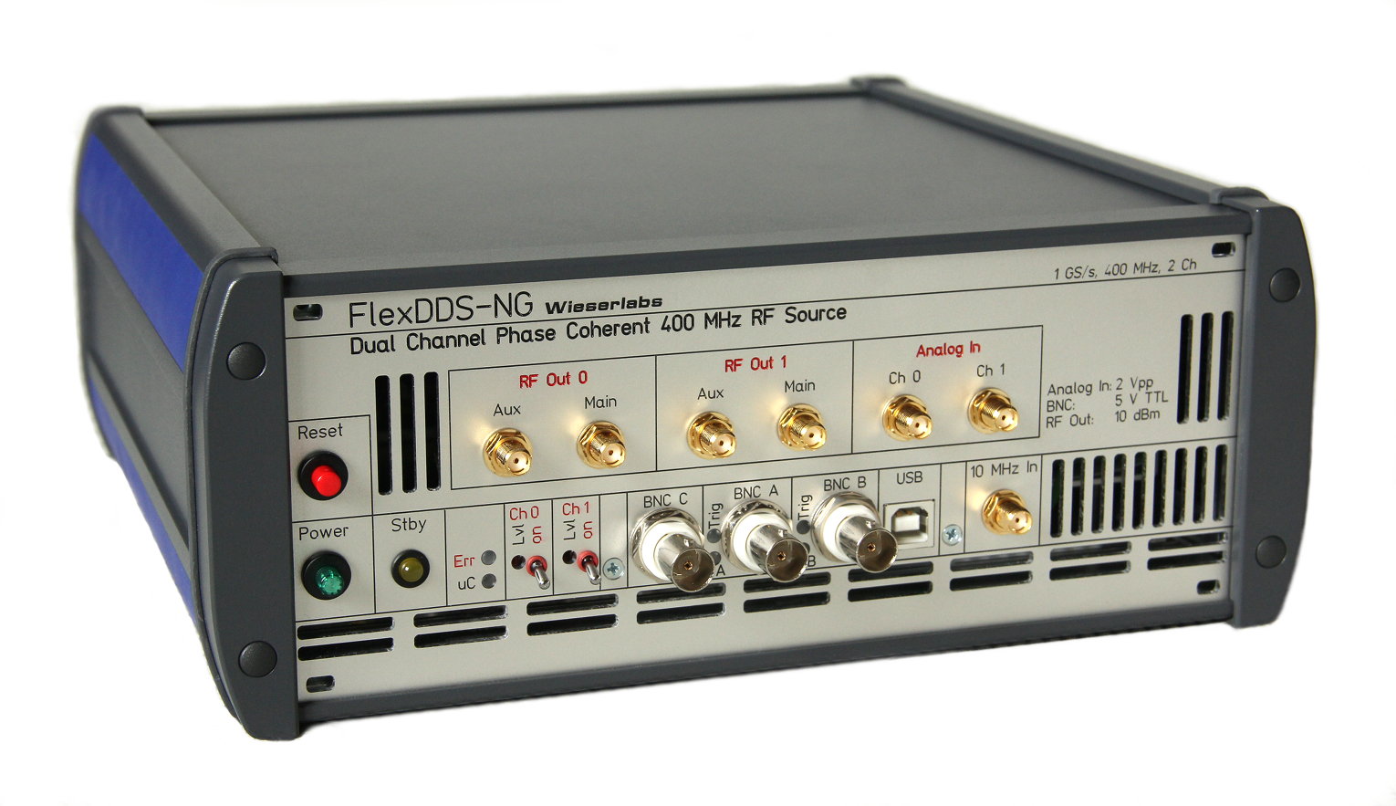 WL-FlexDDS-NG-DUAL Flexible Dual Channel Phase-Continuous 1&nbsp;GS/s 400 MHz Agile Radio Frequency Source